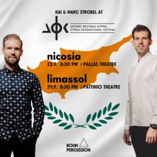 We're looking forward to Cyprus! 🇨🇾😎The brothers @marcs.perc & @kaistrobel.percussion will be performing @festivalkypria works by Christos Hatzis, Iannis Xenakis, Minoru Miki & Andis Skordis 🥁🔥"The House of One"  with @natasahadjiandreou & @zenaa_ch ...#percussion #percussionists #marimba #drumming #cyprusfestival #multipercussion #classicalpercussion #percussionensemble